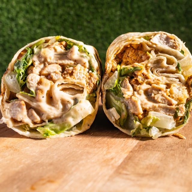 Blackened Chicken Caesar Wrap.